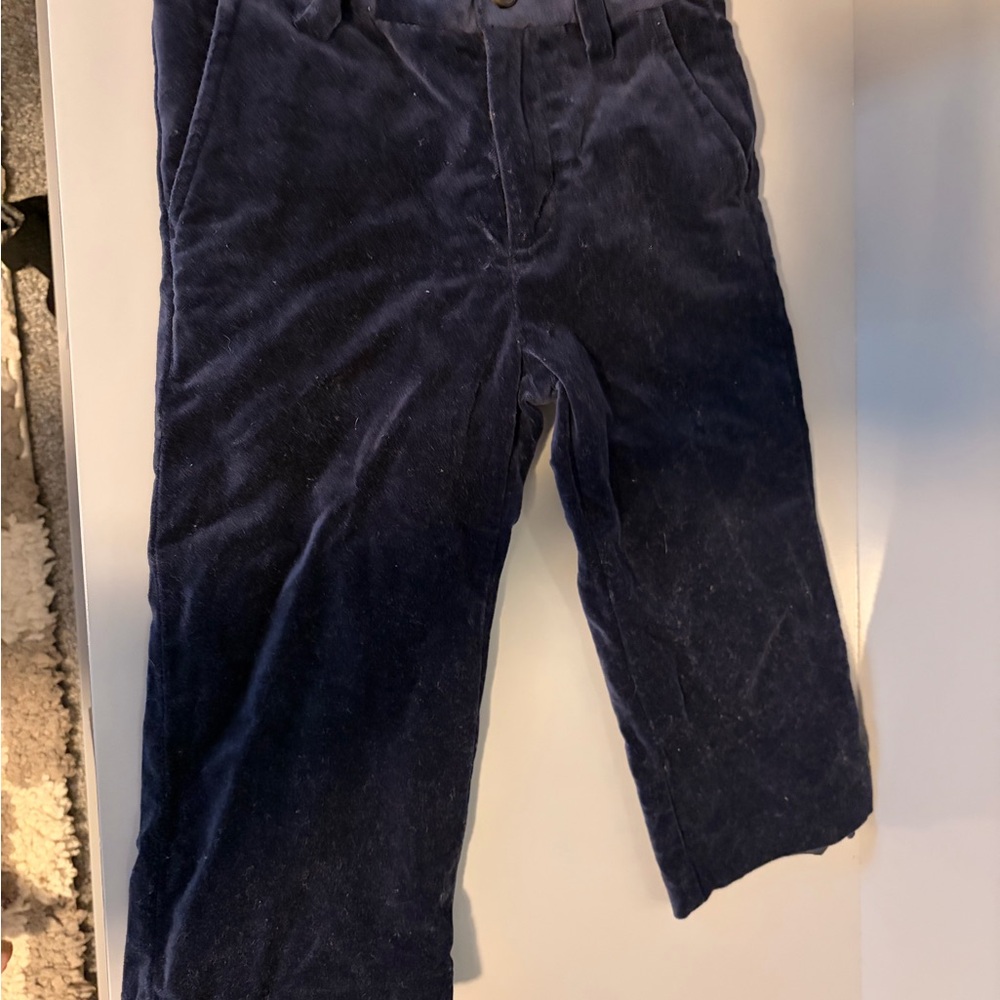Janie and Jack Navy Velvet Pants 18-24mo